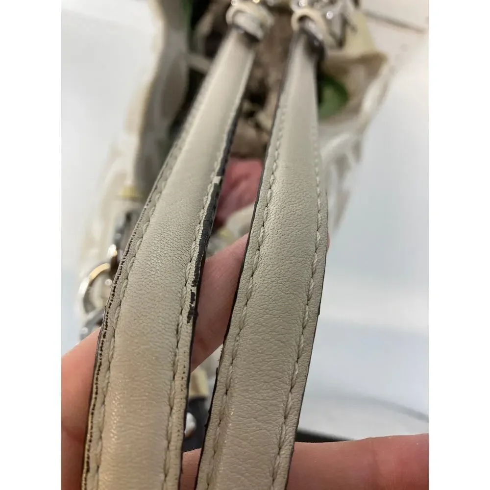 COACH 14578 LARGE IVORY, TAN SIGNATURE PRINT SHOULDER BAG